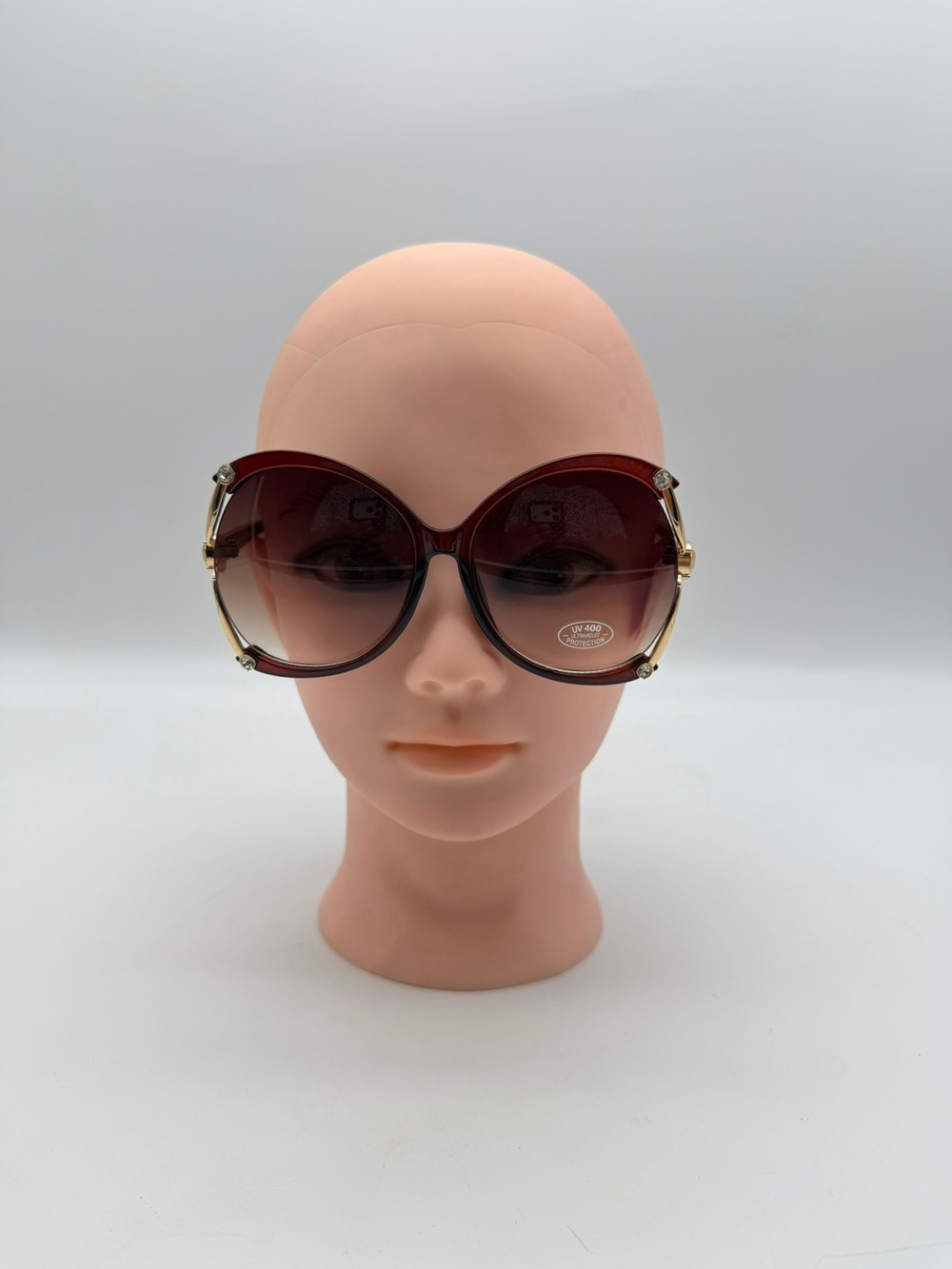 Bob Mackie Oversized Sunglasses in Burgundy and Gold